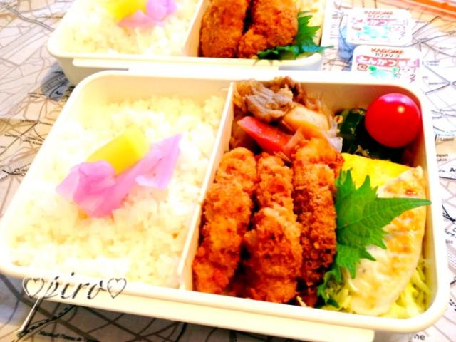 5 8 男子高校生 パパ弁当 とんかつ 新ジャガの肉じゃが弁当/ピロ